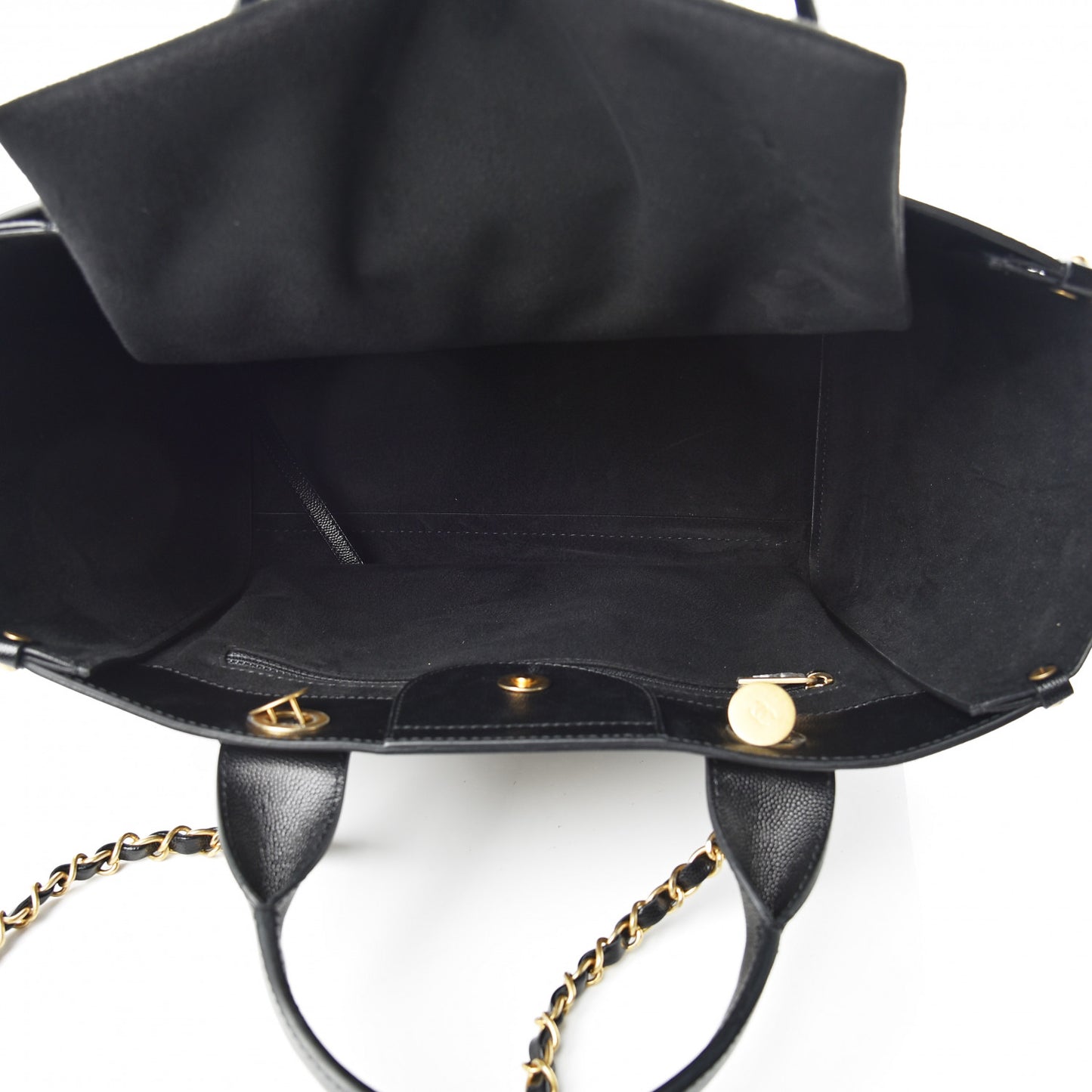 Caviar Small Studded Deauville Tote Black
