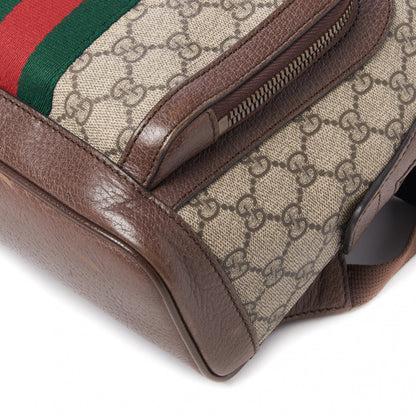 Gucci GG Supreme Monogram Calfskin Web Small Ophidia Day Backpack Beige Ebony New Acero 5 of 14