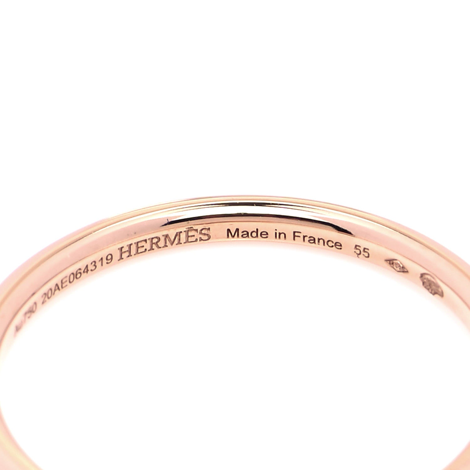 Hermes 18K Rose Gold PM Kelly Clochette Ring 55 7.25 4 of 5
