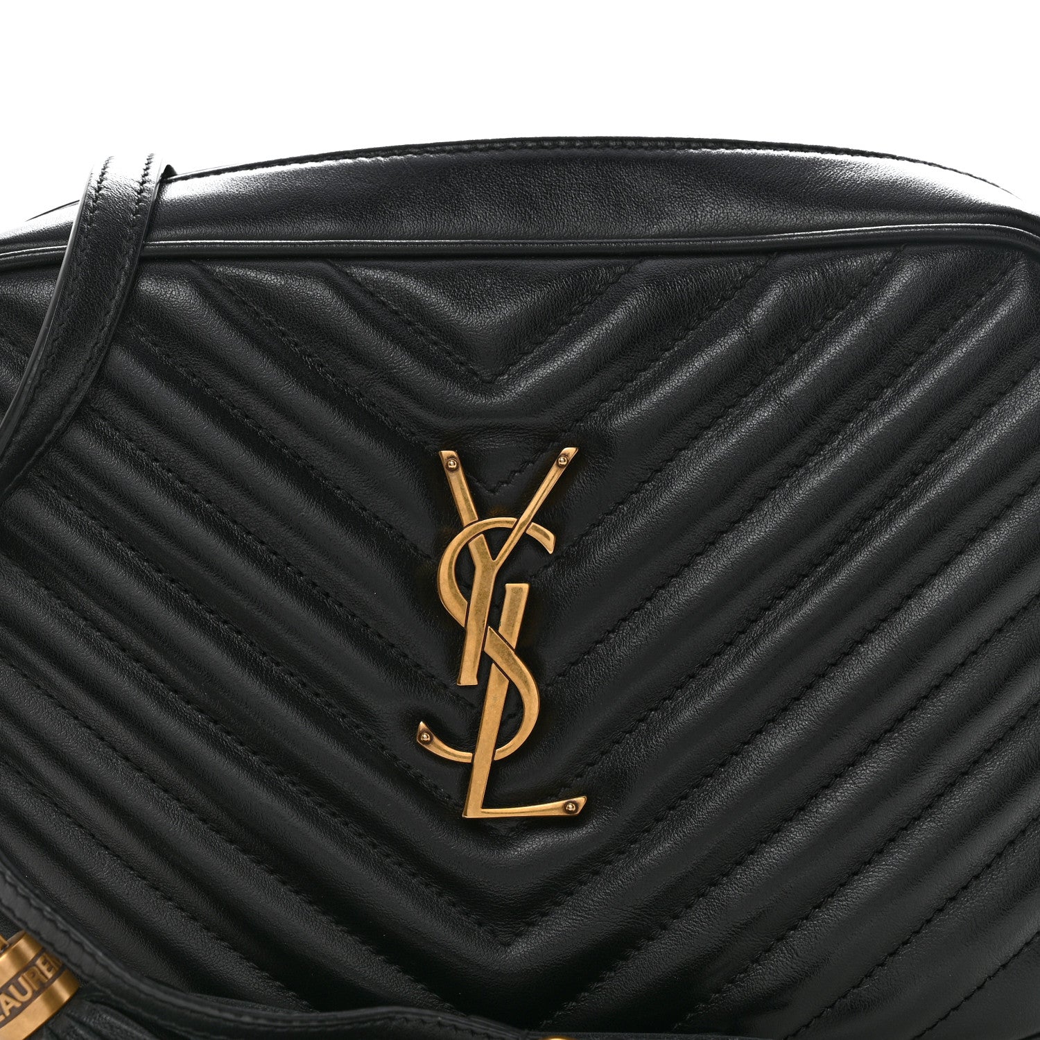Saint Laurent Calfskin Matelasse Monogram Lou Camera Bag Black 8 of 12