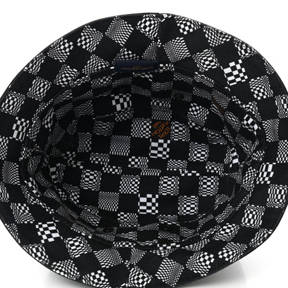 Louis Vuitton Cotton Damier Distorted Reversible Bucket Hat Black 7 of 9