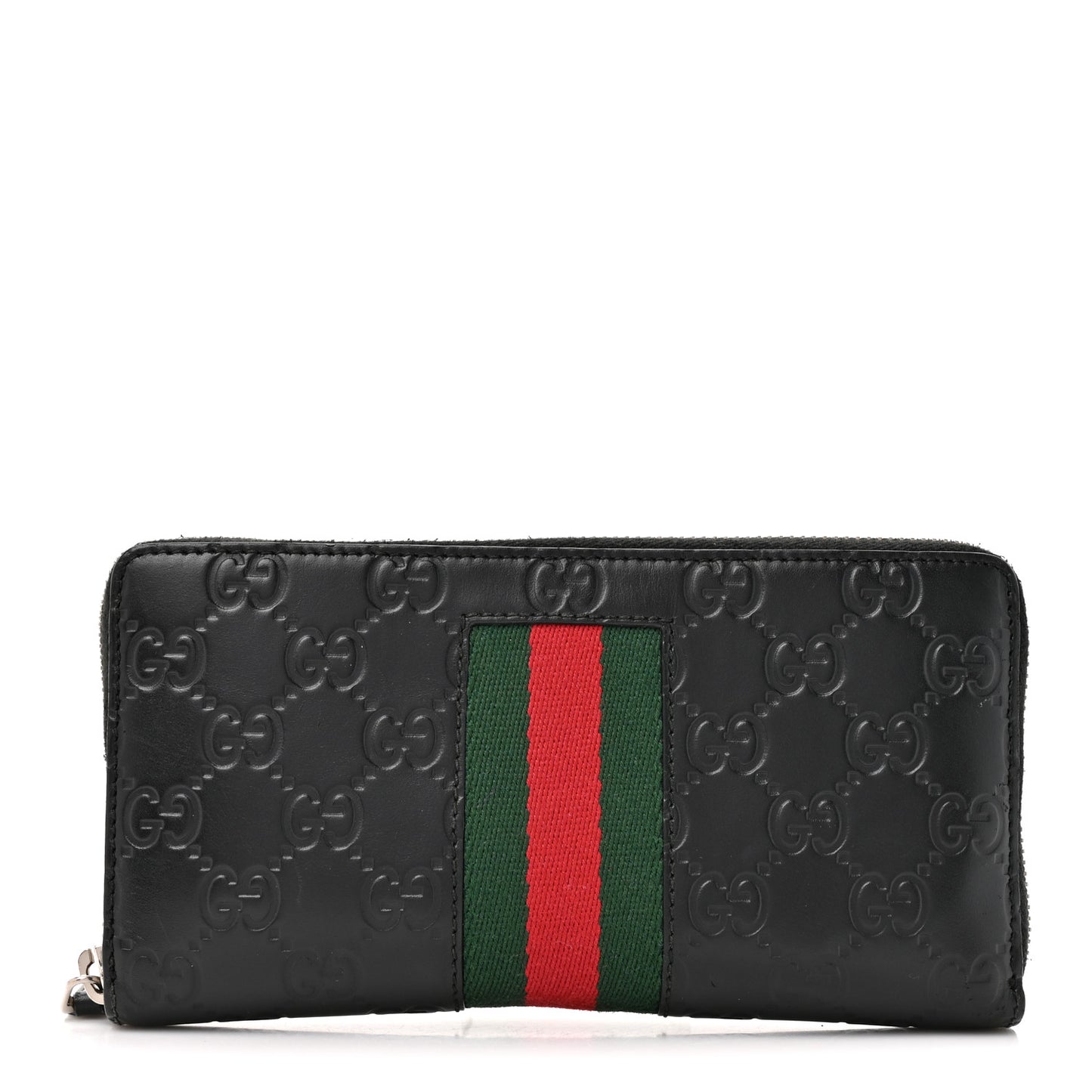 Guccissima Web Zip Around Wallet Black