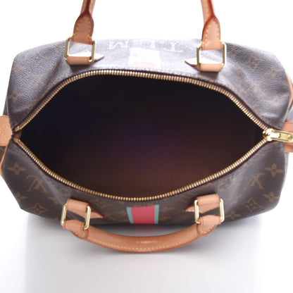 Louis Vuitton Monogram My LV Heritage Speedy Bandouliere 30 Fuchsia Vert Clair 5 of 9