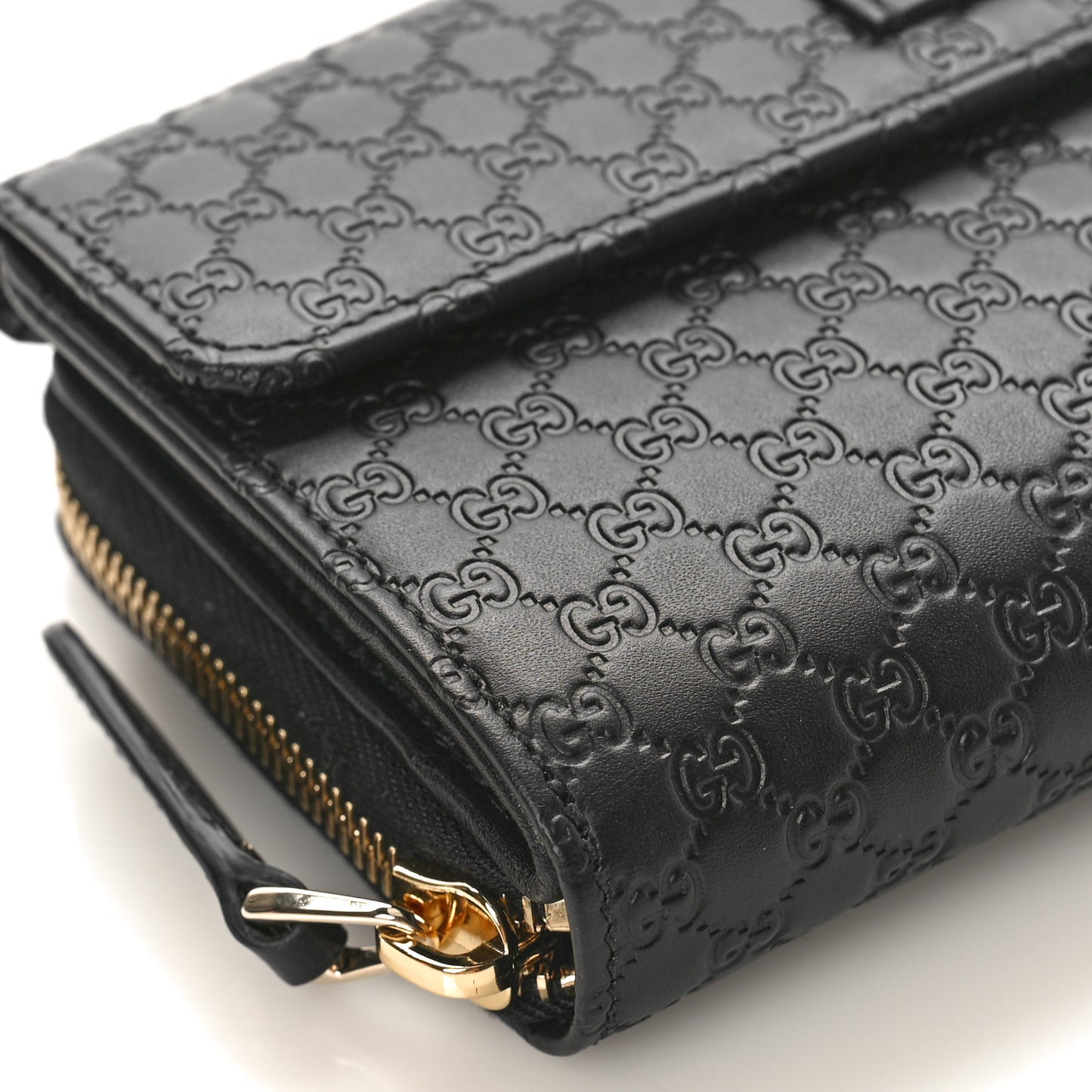 Soft Microguccissima Continental Zip Wallet Black