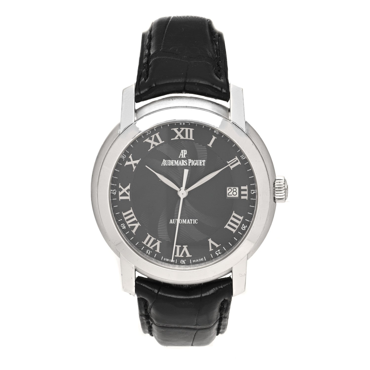 Audemars Piguet 18K White Gold Alligator 39mm Jules Audemars Automatic Watch Black 15120BC.OO.A002CR.03 1 of 5