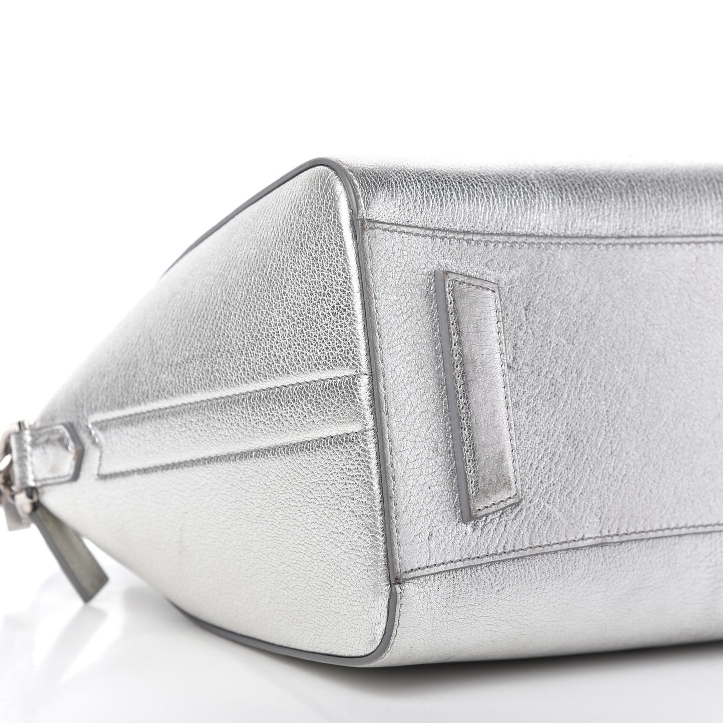 Metallic Sugar Goatskin Small Antigona Silver