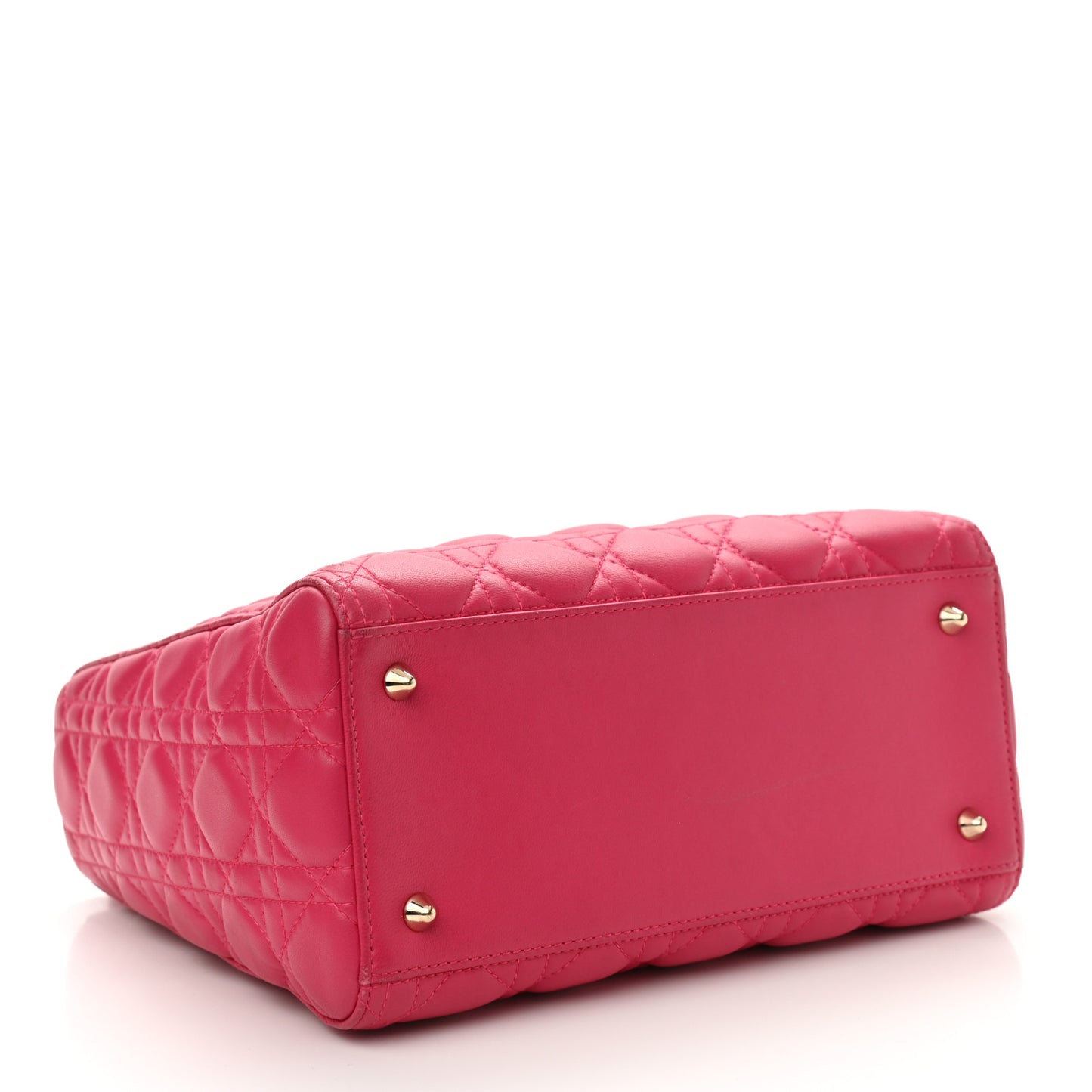 Lambskin Cannage Medium Lady Dior Fuchsia