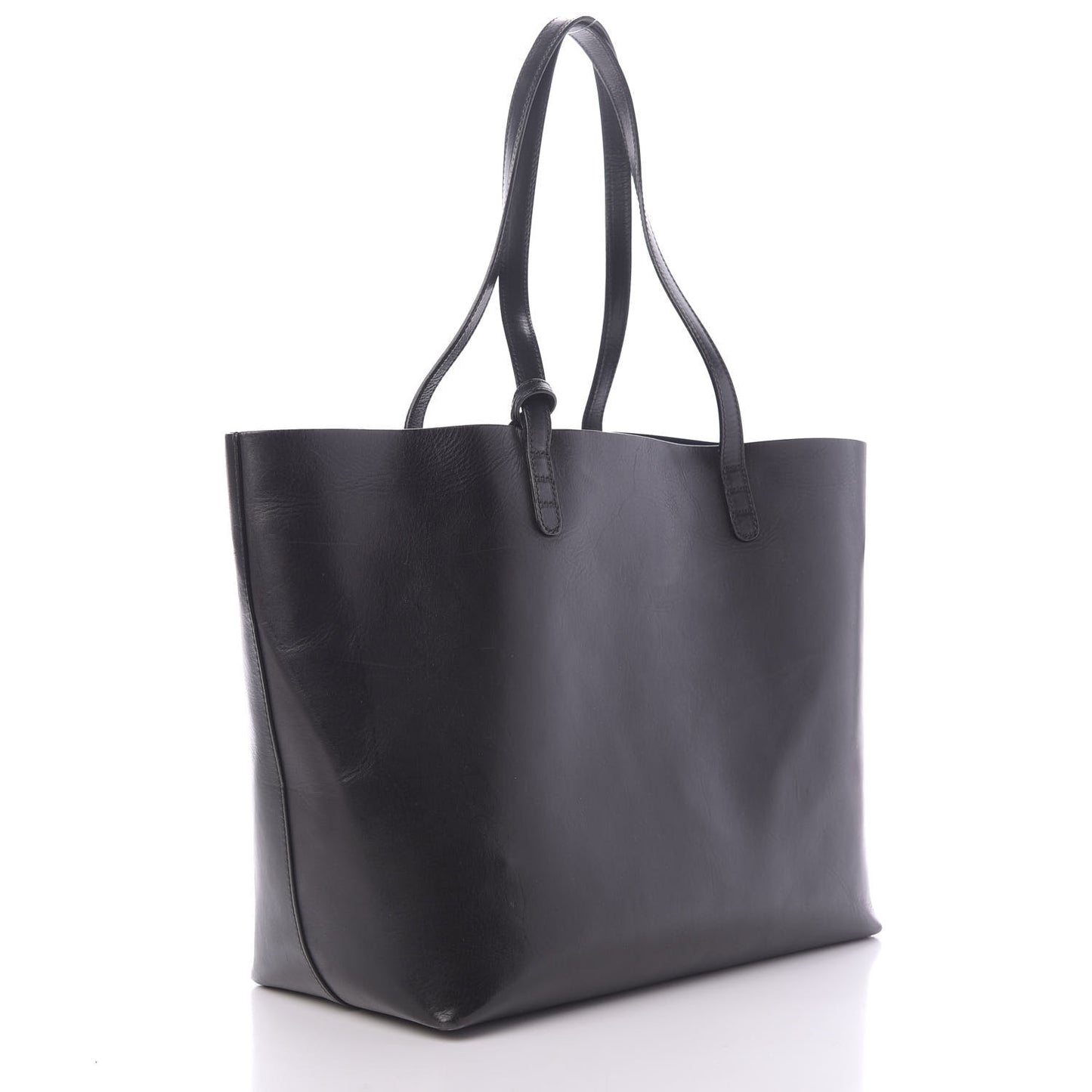 Calfskin Shopping Tote Black Blu