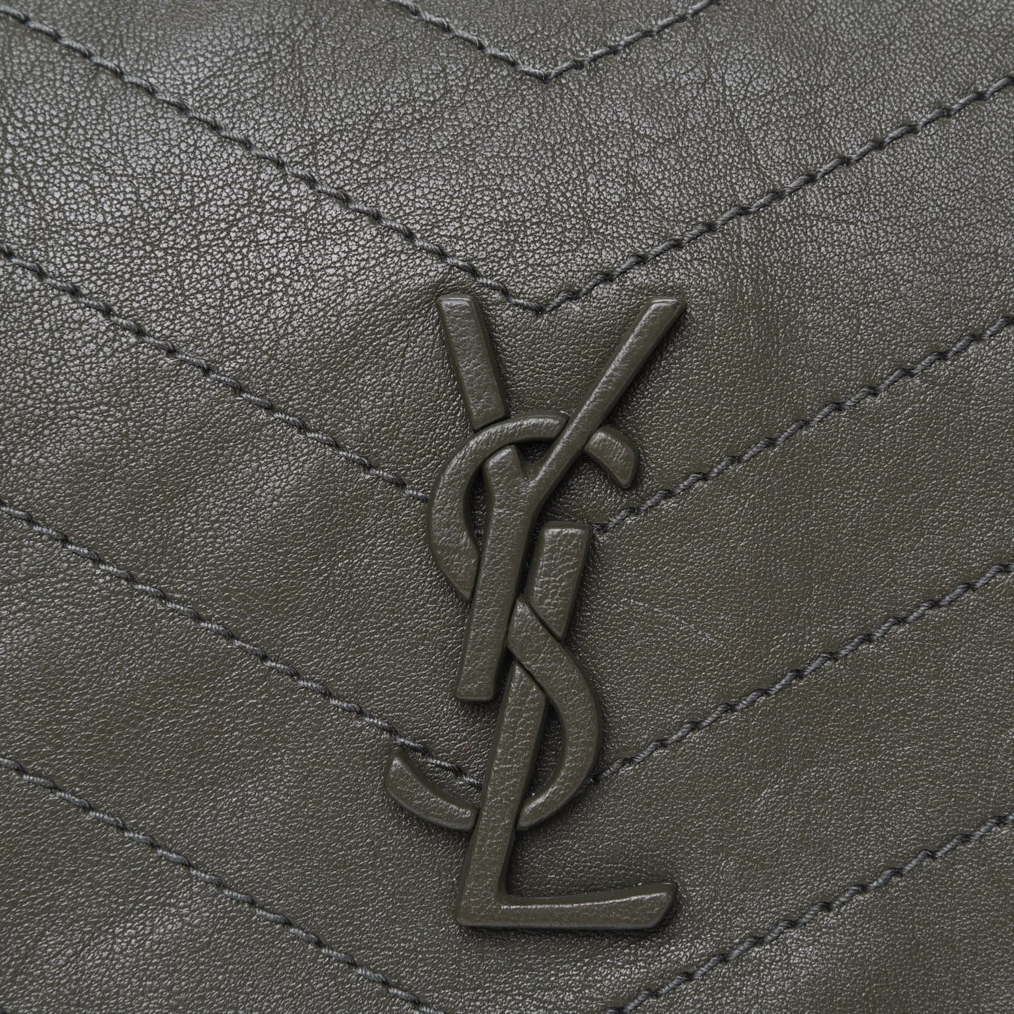 Vintage Calfskin Chevron Monogram Medium Nolita Olive Green