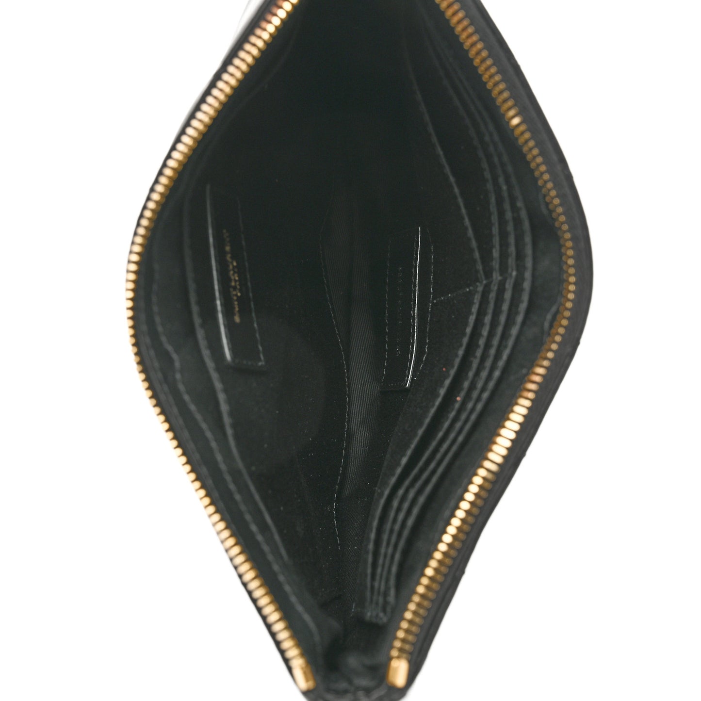 Calfskin Matelasse Chevron Monogram A5 Wristlet Black