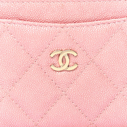 Chanel Iridescent Caviar Quilted Card Holder Rose Pink 9 of 10