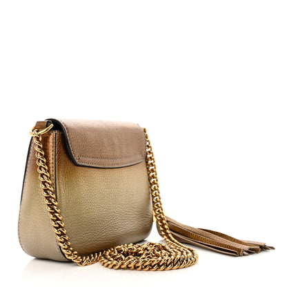 Gucci Metallic Pebbled Calfskin Small Soho Flap Crossbody Gold Ombre 3 of 18