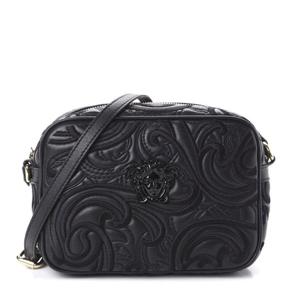 Versace Nappa Embroidered Baroque Palazzo Camera Bag Black 1 of 8