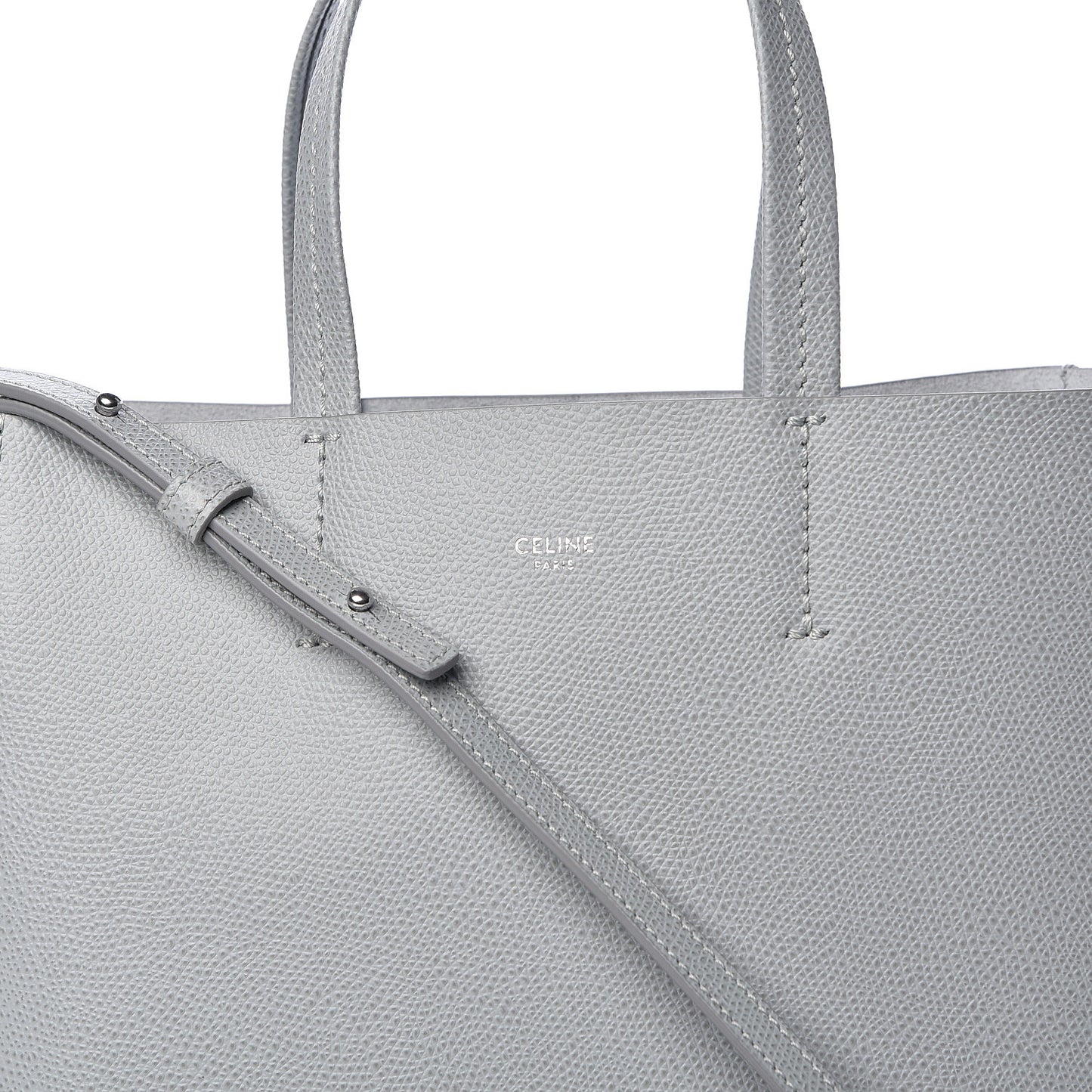 Grained Calfskin Small Vertical Cabas Mineral