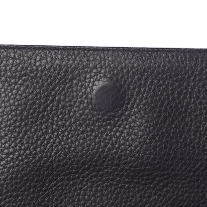 Lanvin Ostrich Calfskin Embossed Medium Sugar Flap Shoulder Bag Black Blue 10 of 14