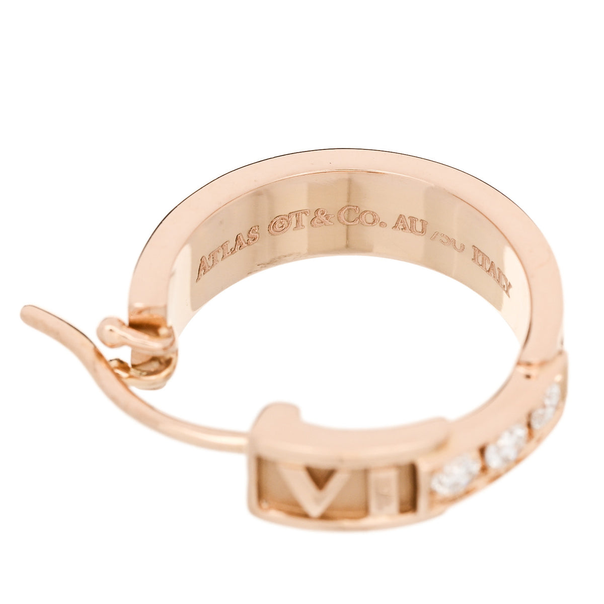 18K Rose Gold Diamond Atlas Hoop Earrings
