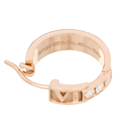Tiffany 18K Rose Gold Diamond Atlas Hoop Earrings 4 of 4