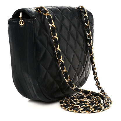 Chanel Lambskin Quilted Half Moon Flap Black 3 of 11