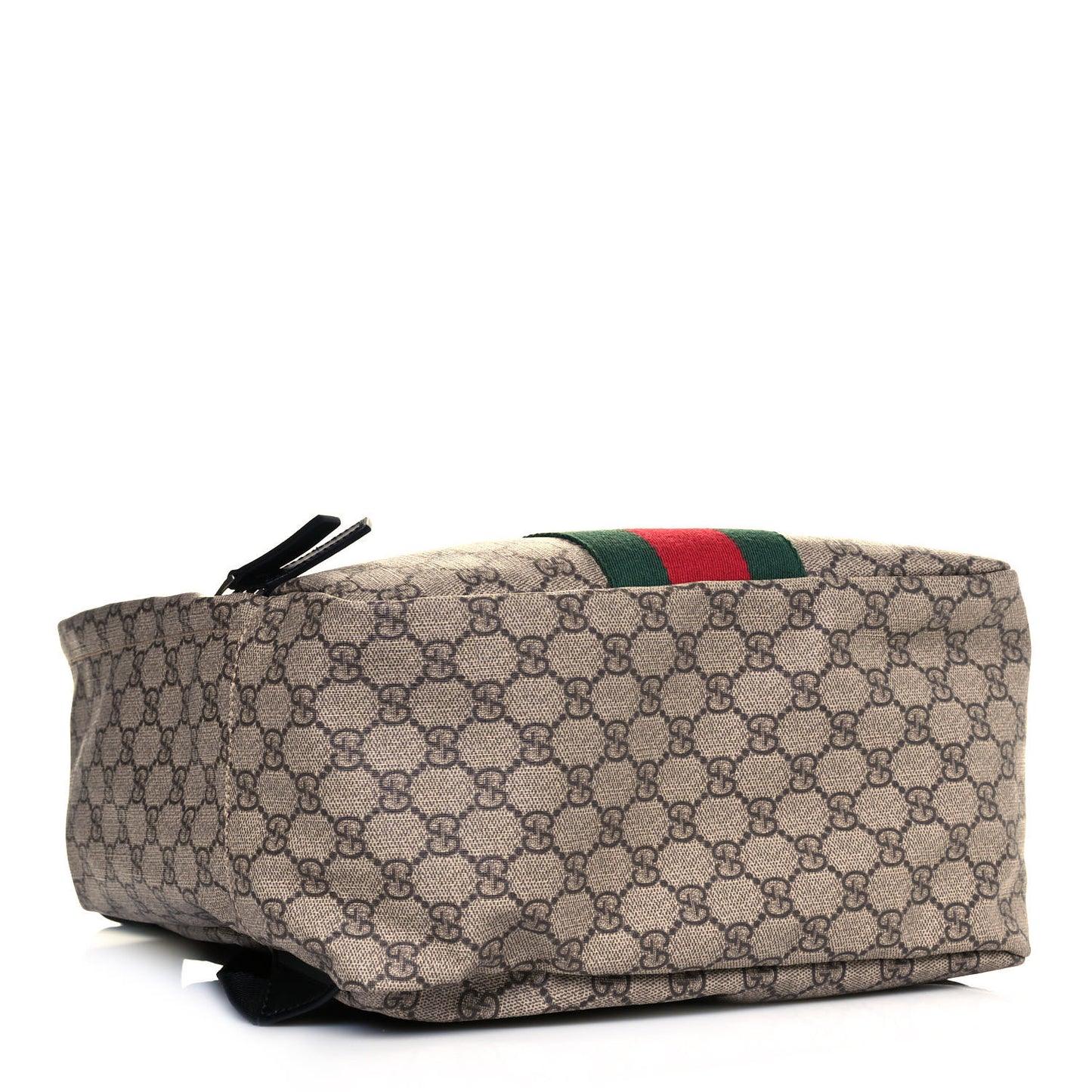 Soft GG Supreme Monogram Appia Calfskin Web Tote Backpack Beige Ebony Black
