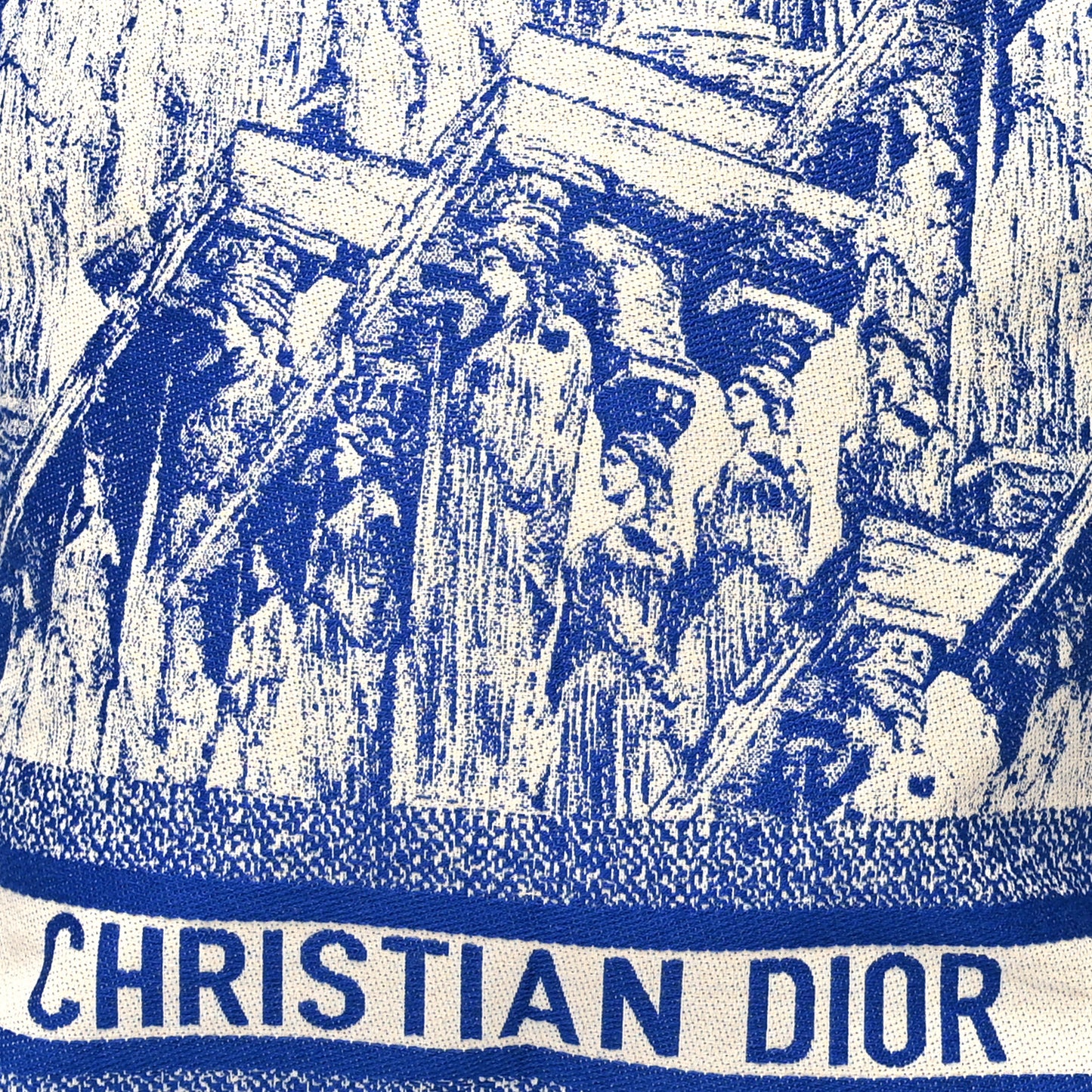 Canvas Print Cruise Tote Ivory Blue