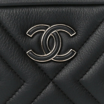 Chanel Calfskin Diagonal Chevron Quilted Tassel Camera Case Black 8 of 11