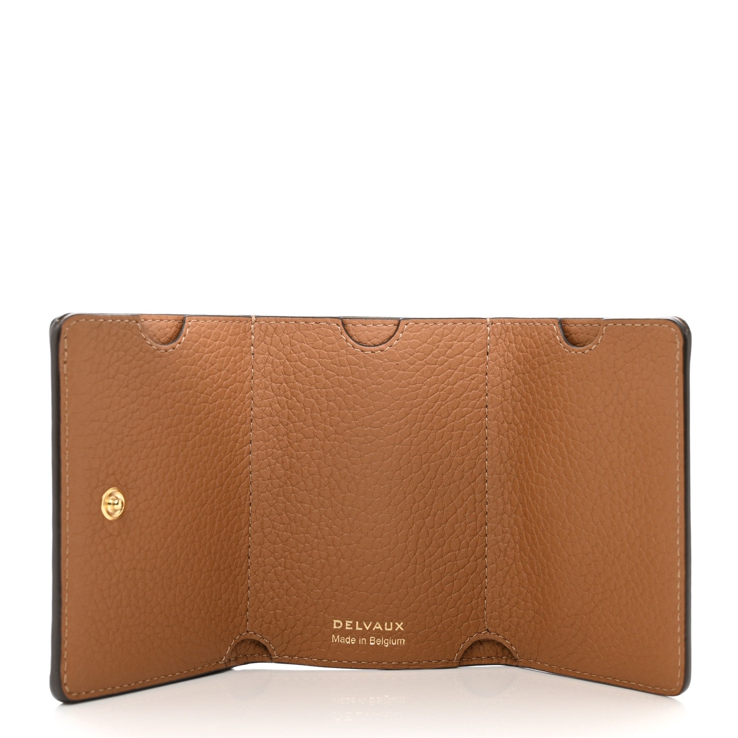 Delvaux Taurillon Soft Presse Trifold Wallet Vegetal 5 of 7