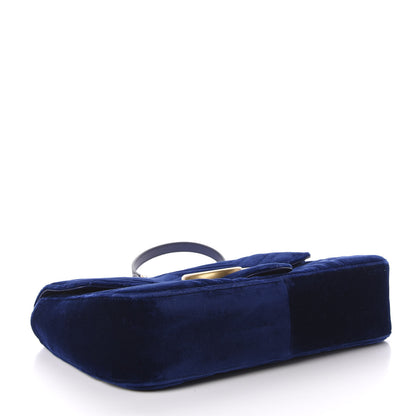 Gucci Velvet Matelasse Medium GG Marmont Shoulder Bag Cobalt Blue 4 of 12