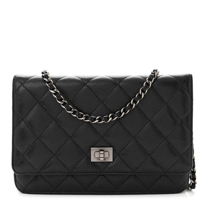Chanel Caviar Quilted Reissue Wallet On Chain WOC Black 1 of 12