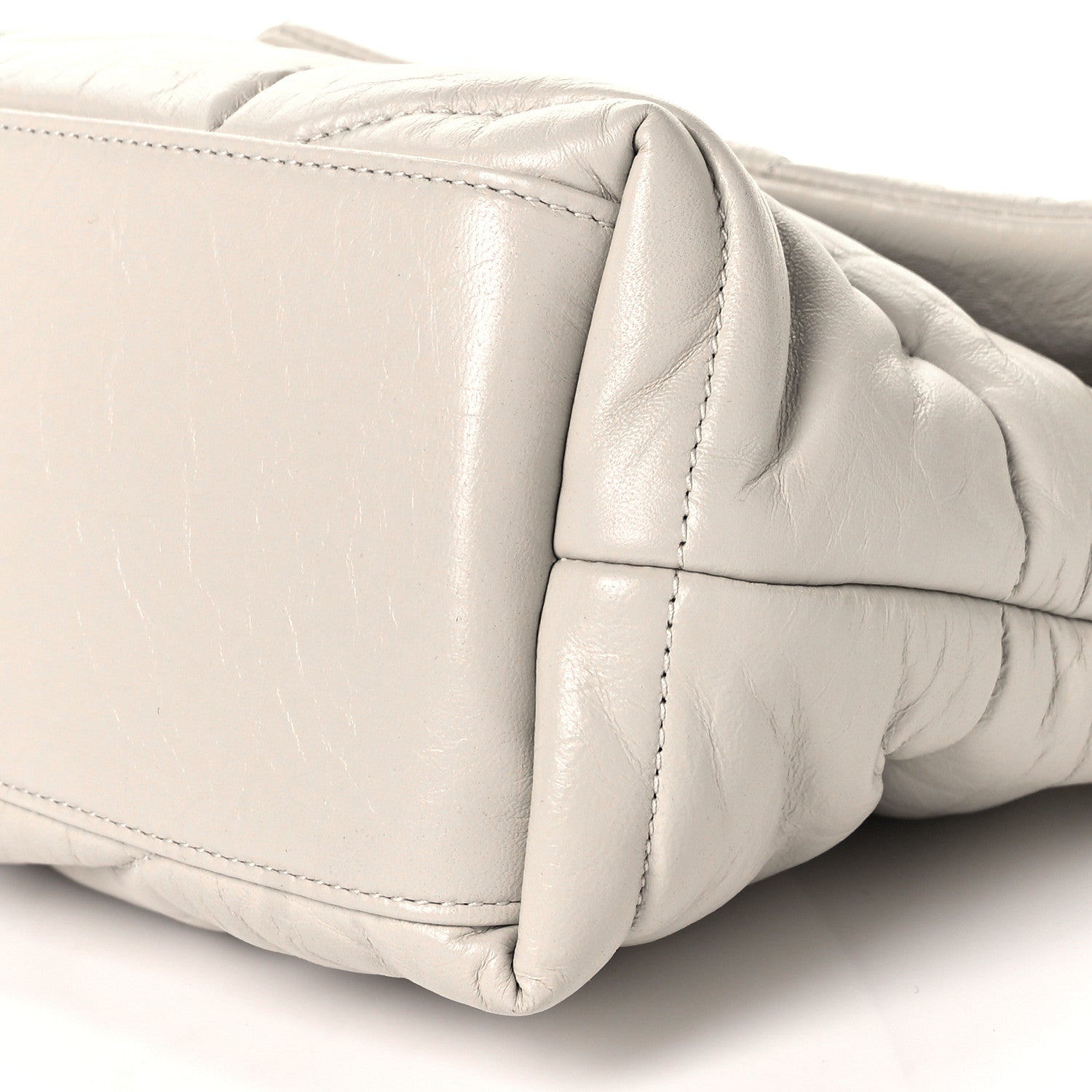 Saint Laurent Lambskin Quilted Small Loulou Puffer Monogram Chain Satchel Crema Soft 8 of 8