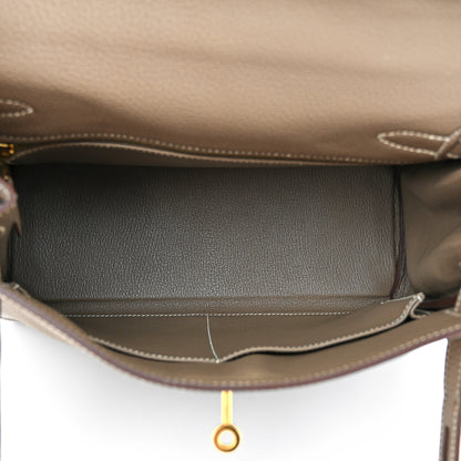 Hermes Togo Kelly Retourne 28 Etoupe 5 of 11