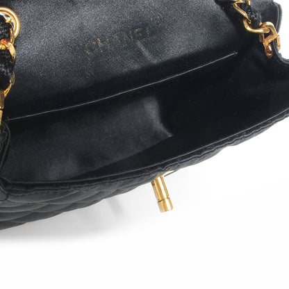 Chanel Satin Calfskin Quilted Bi-Color Mini Flap Black Gold 5 of 8