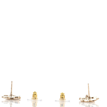 Chanel Crystal CC Flower Drop Earrings Gold 3 of 5