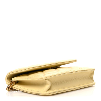 Chanel Lambskin Quilted Pearl Crush Clutch With Chain Yellow 4 of 11