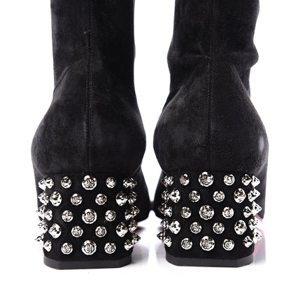 Christian Louboutin Veau Velours Spiked Study Stretch 55 Over The Knee Boots 40 Black 7 of 9