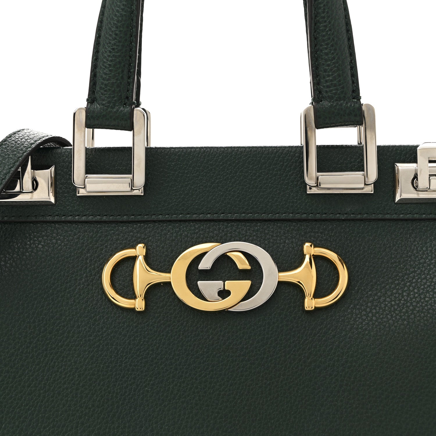 Gucci Grainy Calfskin Small Zumi Top Handle Bag Vintage Green