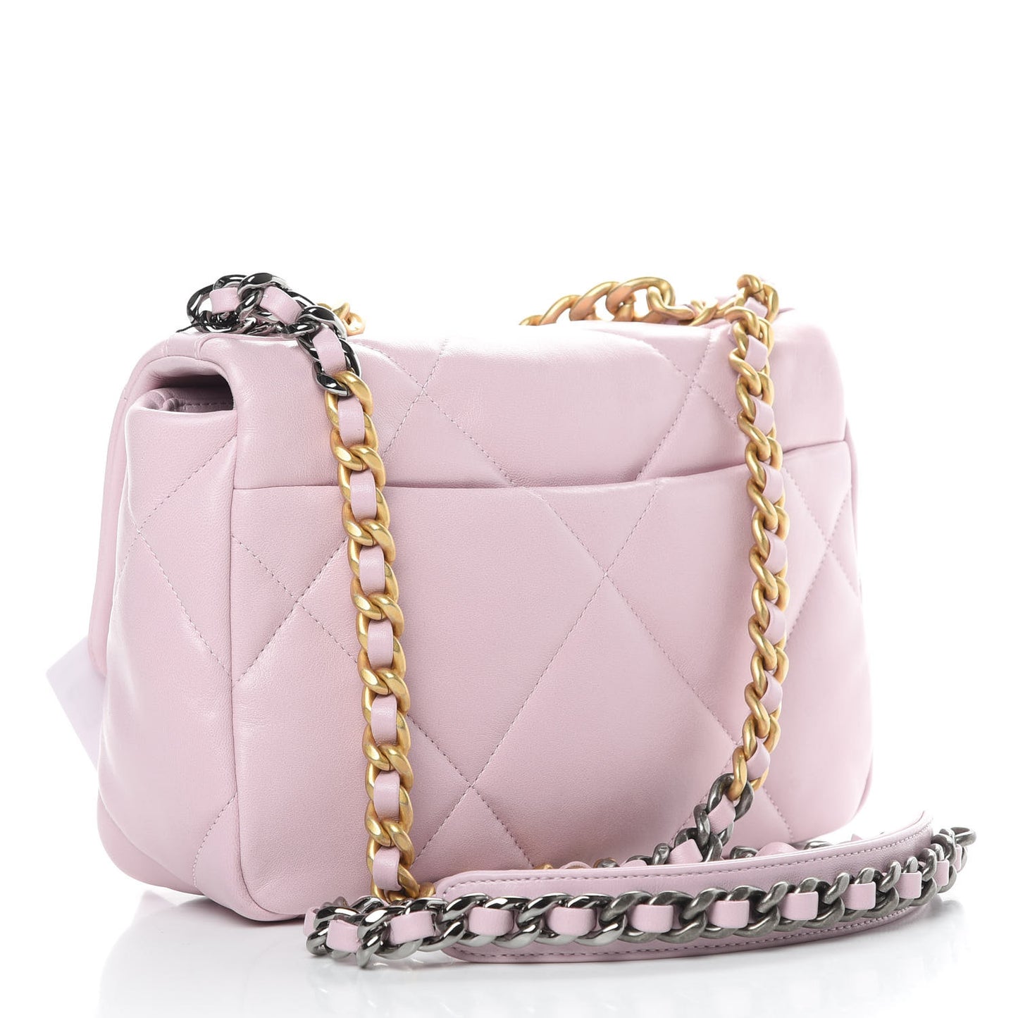 Lambskin Quilted Medium Chanel 19 Flap Light Pink