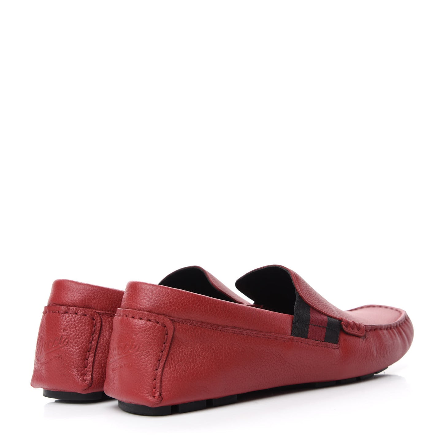 Calfskin Web Mens Driver Loafers 7.5 Red