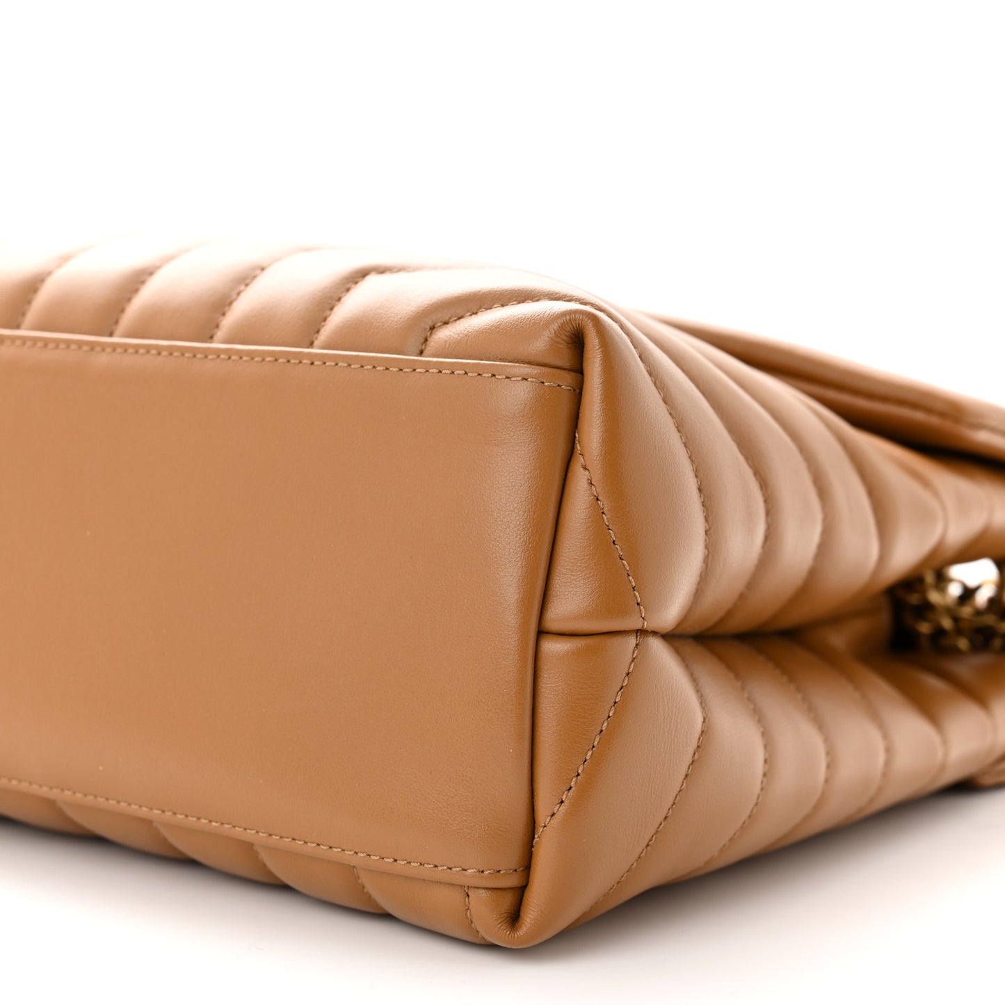 Calfskin Y Quilted Monogram Medium Loulou Chain Satchel Dark Natural