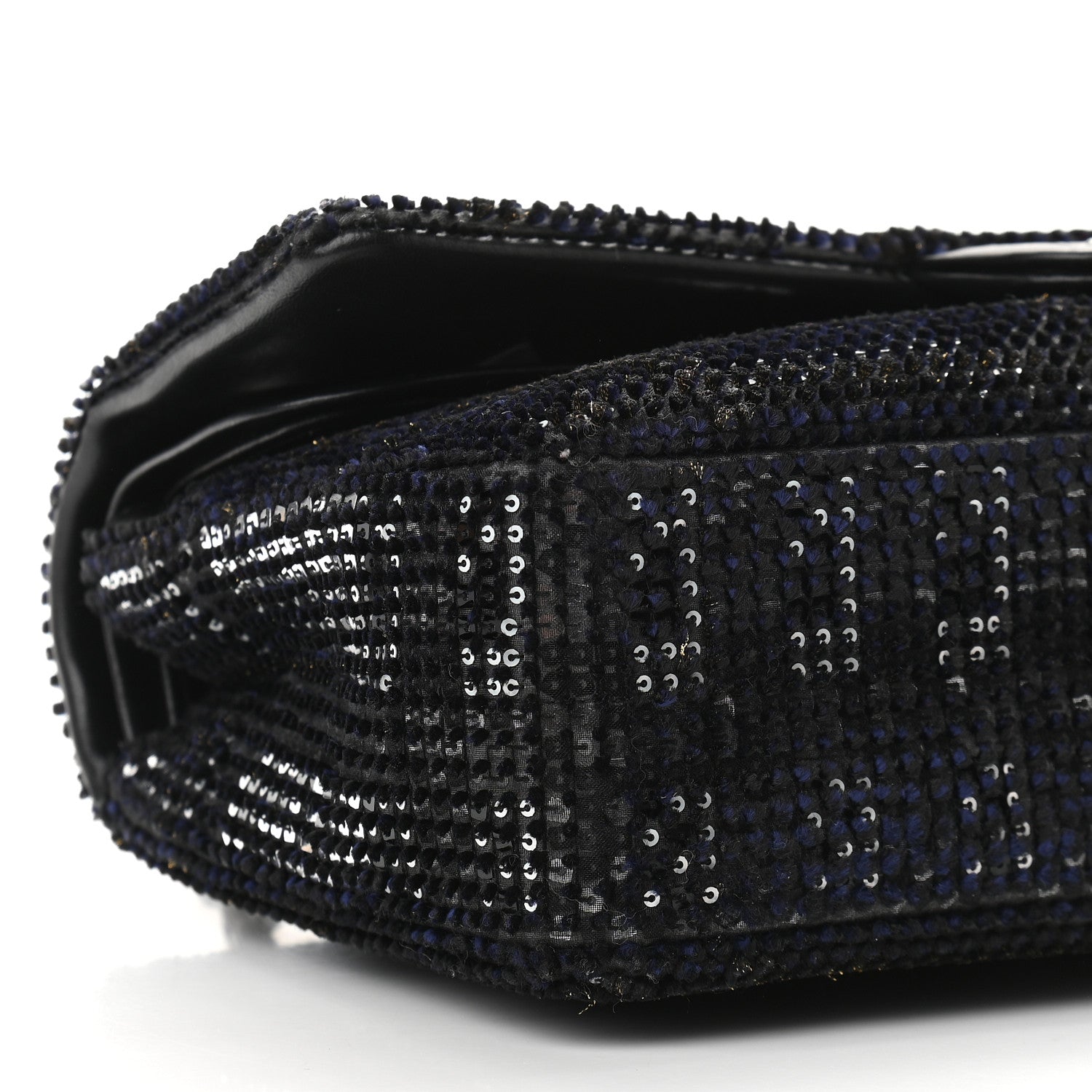 Chanel Velvet Sequin Mesh Lambskin Medium Double Flap Black 7 of 8