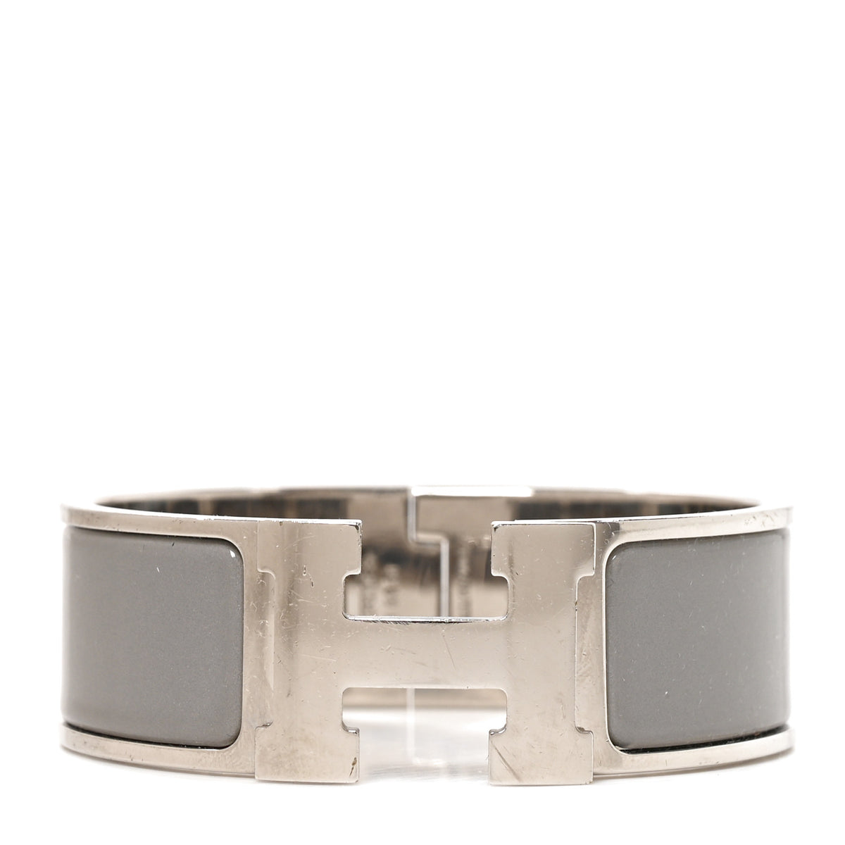 Enamel Wide Clic Clac H Bracelet GM Gris Macadam
