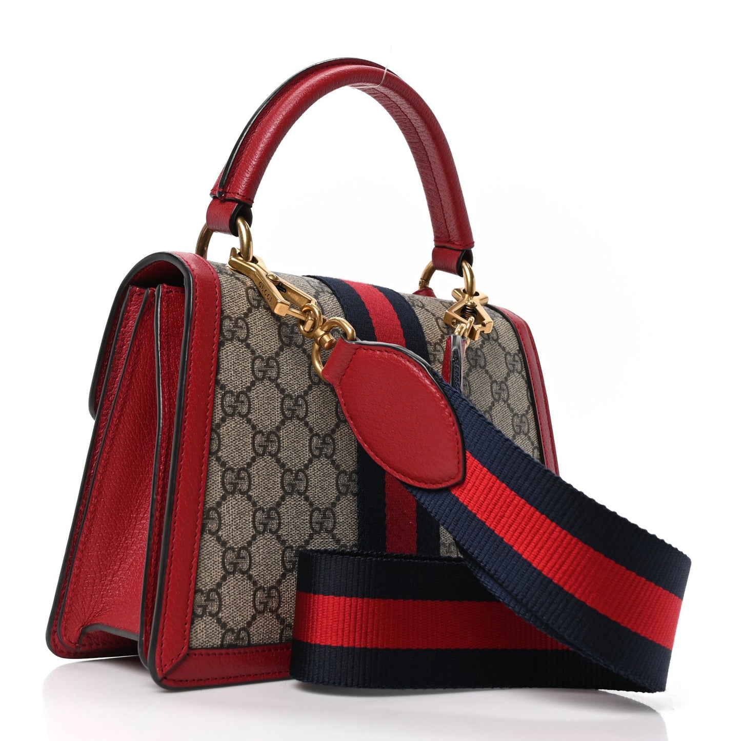 GG Supreme Monogram Small Queen Margaret Top Handle Bag Red