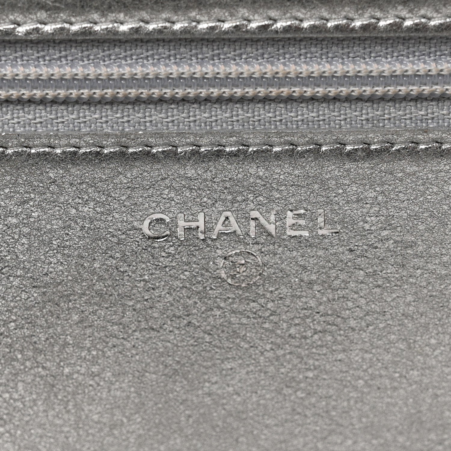 Chanel Metallic Galuchat Stingray Lambskin Boy Wallet On Chain WOC Silver 5 of 12