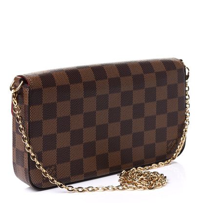 Louis Vuitton Damier Ebene Pochette Felicie Chain Wallet 4 of 8