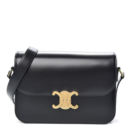 Celine Shiny Calfskin Medium Triomphe Black 1 of 10