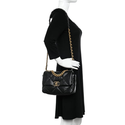 Chanel Lambskin Quilted Medium Chanel 19 Flap Black 2 of 11