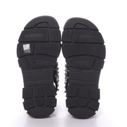Gucci Nappa Mesh Studded Mens Aguru Sandals 10 Black 7 of 10