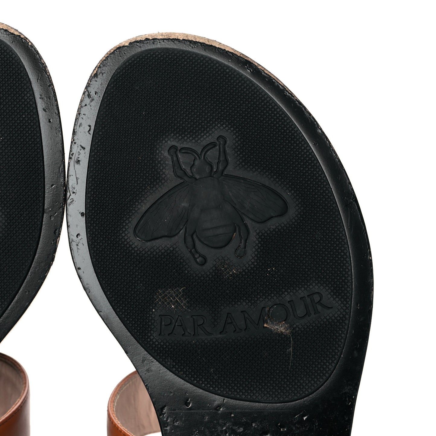 Calfskin GG Marmont Thong Sandals 37.5 Cognac