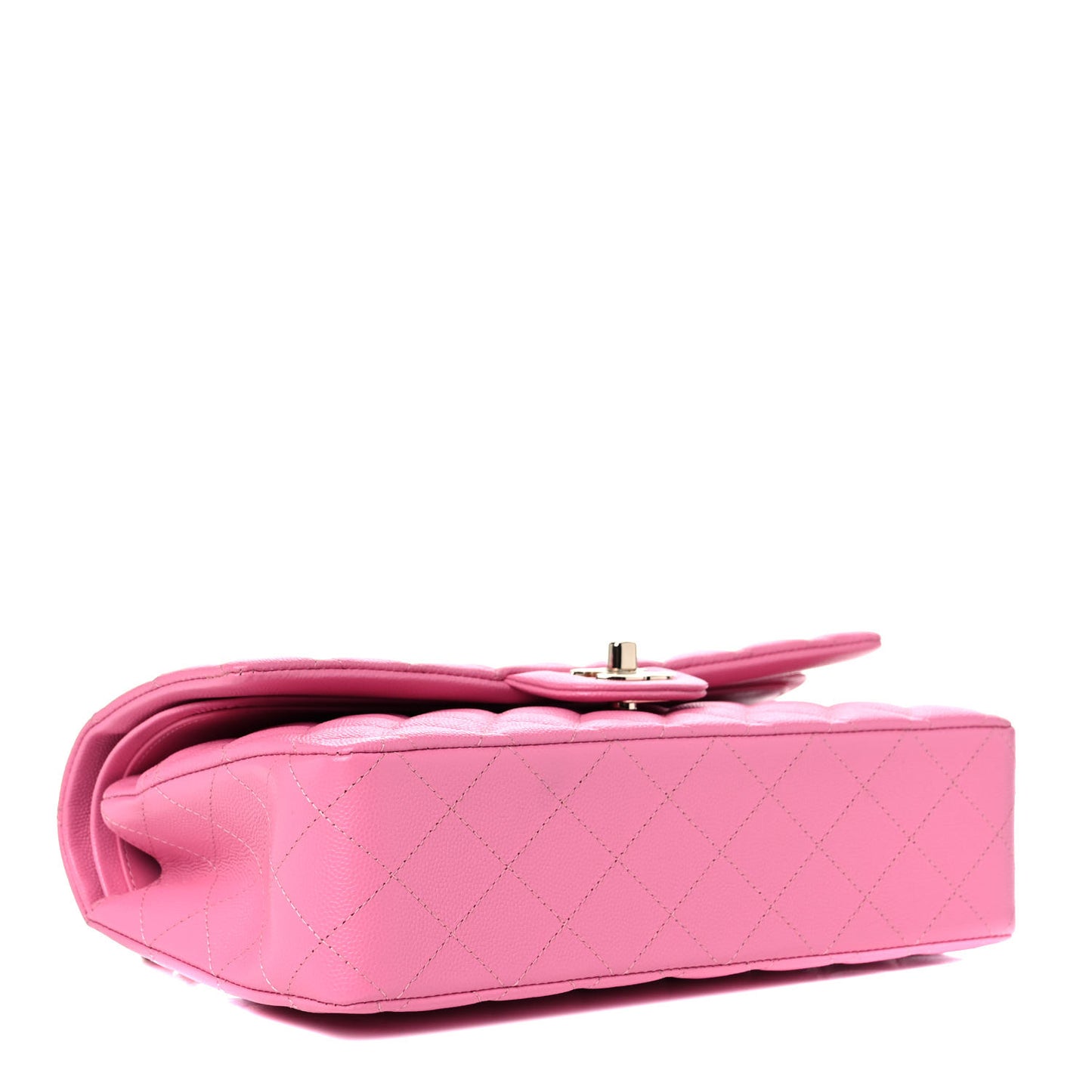 Caviar Quilted Medium Double Flap Pink