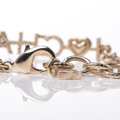 Chanel Quilted I Heart Logo Bracelet Gold 6 of 7