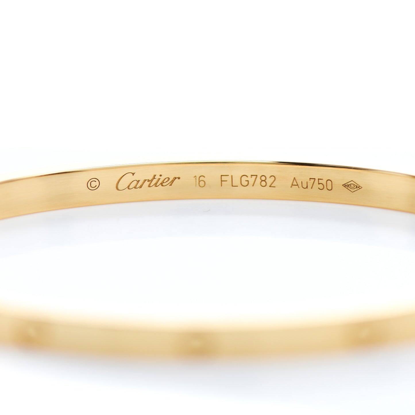 18K Yellow Gold Small LOVE Bracelet 16